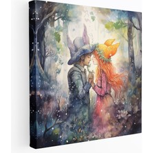 Popcas  Öpücük Kanvas Tablo Sanatı - Duvar Dekorasyonu Masal Hayalperest