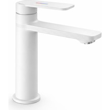 Musluq Victor Serisi Premium Beyaz Banyo Lavabo Bataryası - Modern Tasarım Lüks Banyo Armatürü