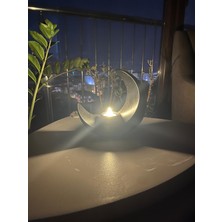 My Çiçekçim Yarım Ay Ledli Işıklı Biblo - LED Mum Hediyeli -  Ev,ofis Dekorasyon Hediyesi Şık 10*15CM