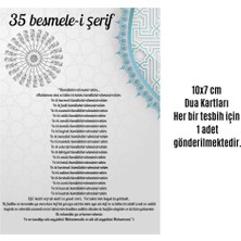 Argesco Mühendislik Namaz Tesbihi Vavlı 99'lu Cam Incili 35 Besmele-I Şerif Dua Kartı Ile Mavi Renk Hediyelik 10 Adet