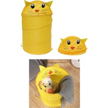 Binbirreyon Çocuk Animal Oyuncak Sepeti Çamaşır Sepeti Katlanabilir Kapaklı Yeşil 30X37CM PB034