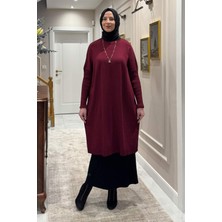 Rabia Şamlı Dora Triko Tunik Bordo