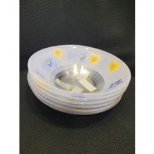 Es Dekor Tempered Poeme Blue Multi Usage 16CM Cam 6'lı Kase