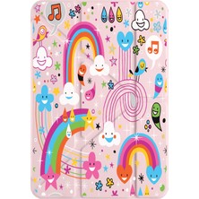 Nurdic Galaxy Tab A9 SM-X110 8.7" Kılıf Uyku Modlu Kalem Bölmeli Desenli Raindrops