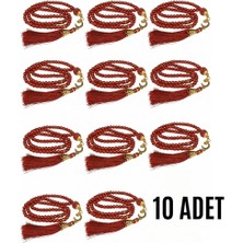 Argesco Mühendislik Namaz Tesbihi Vavlı 99'lu Cam Incili Amenerrasulü Dua Kartı Ile Bordo Renk Hediyelik 10 Adet