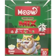 Indispensablely Moow Karışık 6 Lezzetli Çiftlik Serisi Keçi Sütlü Yetişkin Sıvı Kedi Ödül Maması 1 Adet 30X12 gr