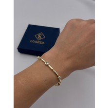 Luseda VIP Taş Detaylı Baget Çubuk Gold 17+2 CM Ayarlanabilir Bileklik