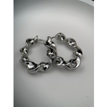 Luseda Çelik Kararmaz Gold Burgu Halka Kadın Küpe