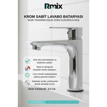 Krom Sabit Gövde Banyo Bataryası Lavabo Musluğu