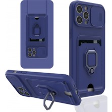 Lowell Home Ieg  iPhone 12 Pro Max Kılıf Zuma Kartvizitli Yüzüklü Silikon - Lacivert LWLRSHM-76W5
