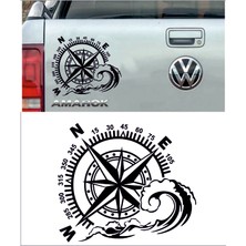 Sticker Usta Pusula Dalga Offroad 4x4 Adventure Kamp Araba Oto Motosiklet Karavan Sticker 00067