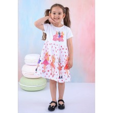 Buufuu Kız Çocuk Desenli Kısa Kollu Elbise