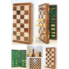 Lowell Home Ieg Mıknatıs Taşlı Ahşap Katlanabilir Kutulu Satranç Oyunu 40 cm  LWLHMRS-İEG4256