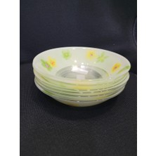 Es Dekor Tempered Poeme Anis Multi-Purpose Bowl 16CM Cam 6'lı Kase