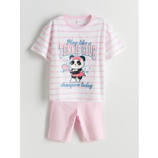 Lc Waikiki Yeni Sezon Bisiklet Yaka Kız Çocuk Şortlu Pijama Takımı