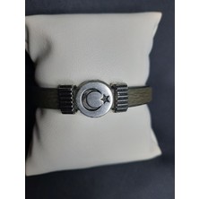 Mryart Ay Yıldız Kaliteli Suni Deri Bileklik Unisex