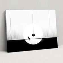 Popcas  Huzur Duvar Sanatı - Hipnoz Sallanan Sarkaç Minimalist Siyah Beyaz Illüstrasyon