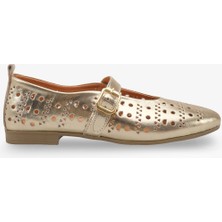 Beyza Kadın Hakiki Deri Babet - Altın