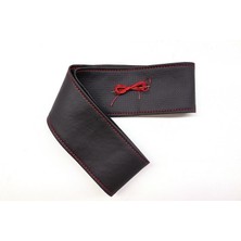 Argesco Mühendislik Tüm Araçlara Uyumlu Vinil Direksiyon Kılıfı, Dikmeli Kırmızı Dikişli