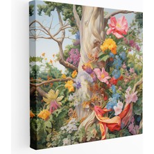 Popcas  Hermes Ipek Eşarp Botanik Kanvas Tablo Baskı - Hermes Kanvas Tablo Kanvas Duvar Sanatı