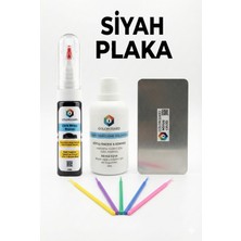 COLORGUARD Siyah Plaka İğneli ve Fırçalı 2 si 1 Arada Rötuş Boyası Yüzey Temizleme Solüsyonu Profesyonel ve Çapaksız Rötuş Çeliği 5'li Uygulama Çubuğu Seti