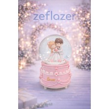 Zeflazerhediyelik Kişiye Özel Gelin Damat Kar Küresi – Düğün Temalı Romantik Dekoratif Hediyelik (Büyük Boy)