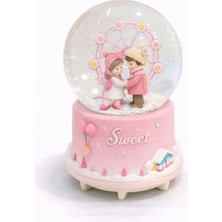 Zeflazerhediyelik Kişiye Özel Dönme Dolaplı Çift Kar Küresi – Romantik Dekoratif Hediyelik (Büyük Boy)