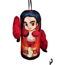 Argesco Mühendislik Çocuk Boks Kum Torbası Eldiven Dahil 2-6 Yaş Boksör Kırmızı