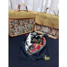 Öykücanbu Otantik Terrme & Süet Leptop Evrak Çantası '' Fular Hediyeli ''