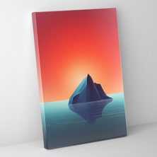 Popcas  Buzdağı Kanvas Tablo - Buzdağı Duvar Sanatı Renk Geçişli Gökyüzü Ev Dekorasyonu