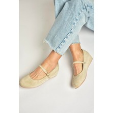 Fox Shoes Y250770702 Ten Süet Alçak Dolgu Tabanlı Kadın Ayakkabı