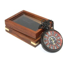 Lowell Home Ieg Ahşap Kutulu Köstekli Saat Model 2  LWLHMRS-İEG4256