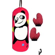 Argesco Mühendislik Çocuk Boks Kum Torbası Eldiven Dahil 2-6 Yaş Panda Pembe