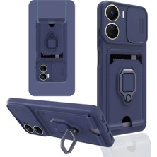 Lowell Home Ieg  Vivo Y16 Kılıf Zuma Kartvizitli Yüzüklü Silikon - Lacivert LWLRSHM-76W5