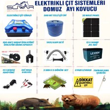 Suwar Elektrikli Çit Makinası  Domuz Inek Koyun Keçi ve Yabani Hayvan Kovucu (3-5 Dönüm Solar Set)