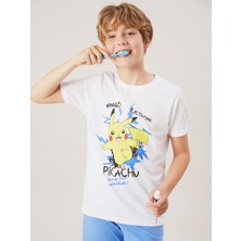 Lc Waikiki Yeni Sezon Bisiklet Yaka Pikachu Baskılı Erkek Çocuk Şortlu Pijama Takımı