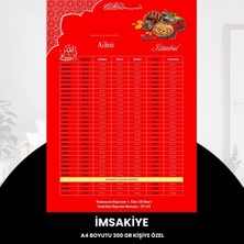 Argesco Mühendislik Ramazan Imsakiyesi - 300 gr - A4 Boyut Kişiye Özel Isimli & Logolu 10 Adet Kırmızı