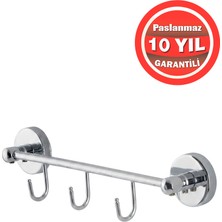 Banyom Home Clk Paslanmaz Pirinç 3’Lü Karaca Banyo Set Askılık – Havlu ve Bornoz Askısı Krom Renk