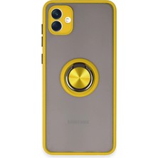 Lowell Home Ieg  Samsung Galaxy A04 Kılıf Montreal Yüzüklü Silikon Kapak - Sarı LWLRSHM-76W5