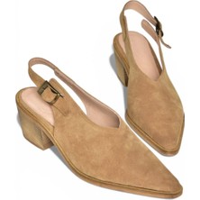 Fox Shoes Y654300202 Vizon Hakiki Deri Süet Alçak Topuklu Western Ayakkabı