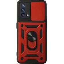 Lowell Home Ieg  Oppo A74 4g Kılıf Pars Lens Yüzüklü Silikon - Kırmızı LWLRSHM-76W5