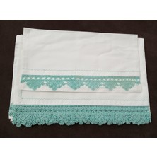 Mor Tırtıl El Işi Dantel Işlemeli Tek Kişilik Çarşaf Yastık Kılıfı Takımı Çeyizlik Hediyelik