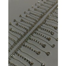 Ulupamir Kristal Taşlı Gümüş Elbise Aksesuarı 1 Metre
