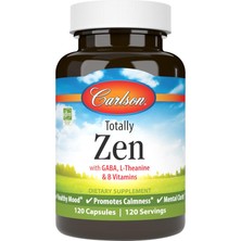 Carlson Totally Zen, Gaba, L-Theanine & B Vitamins, Healthy Mood, Promotes Calmness & Mental Clarity, 120 Capsules