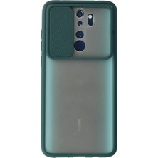 Lowell Home Ieg  Xiaomi Redmi Note 8 Pro Kılıf Palm Buzlu Kamera Sürgülü Silikon - Yeşil LWLRSHM-76W5