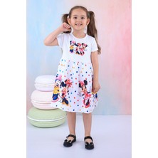 Buufuu Kız Çocuk Desenli Kısa Kollu Elbise