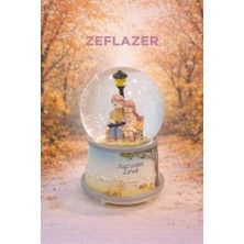 Zeflazerhediyelik Kişiye Özel Sonbahar Aşkı Temalı Çift Kar Küresi (Orta Boy)