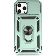 Lowell Home Ieg  iPhone 12 Pro Max Kılıf Pars Lens Yüzüklü Silikon - Yeşil LWLRSHM-76W5