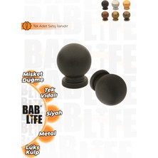 Bablife Küçük Misket Düğme Siyah 25MM Çapında Çekmece Dolap Mobilya Kulpları
