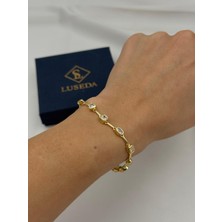 Luseda VIP Karışık Kesim Taş Detaylı 16+2 CM Ayarlanabilir Bileklik